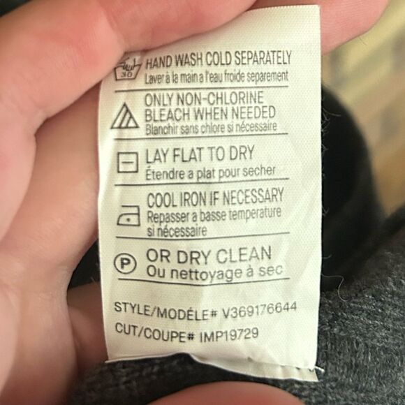 Vince Merino Wool Cashmere Blend Lace Up Sweater in Heather Graphite Gray Small - Picture 5 of 6